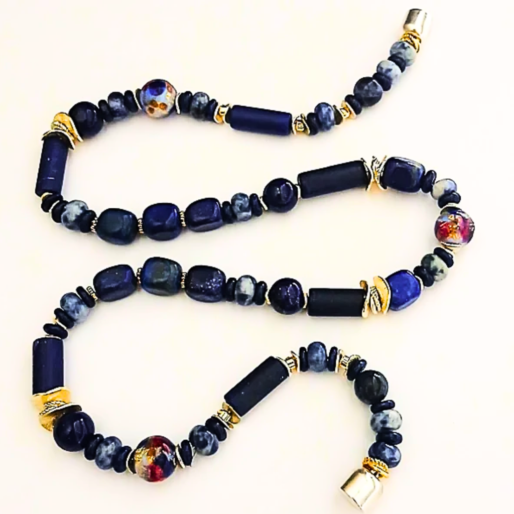 Halskette – Lapislazuli – Muranoglas – Unisex