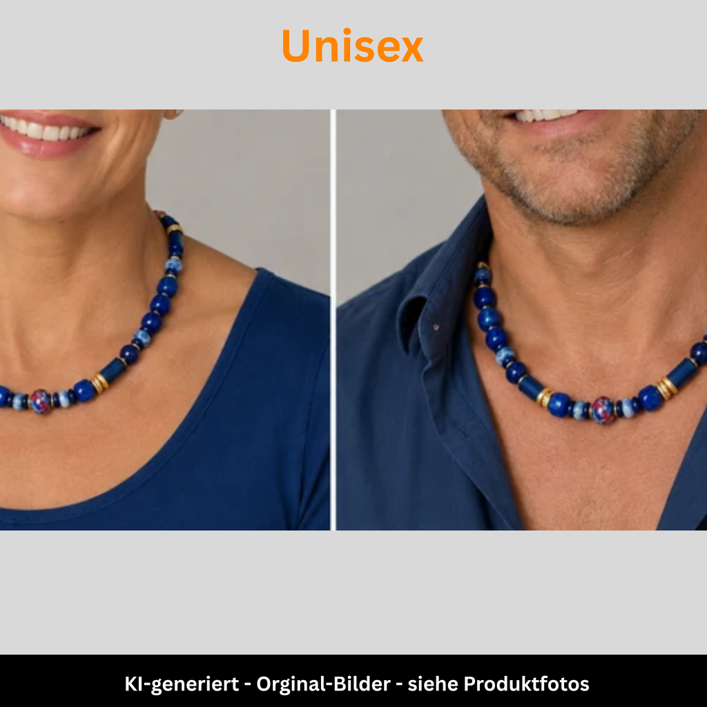 Halskette – Lapislazuli – Muranoglas – Unisex