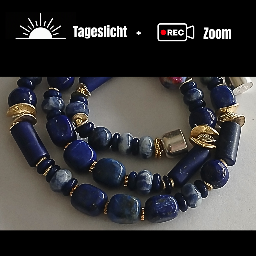 Halskette – Lapislazuli – Muranoglas – Unisex