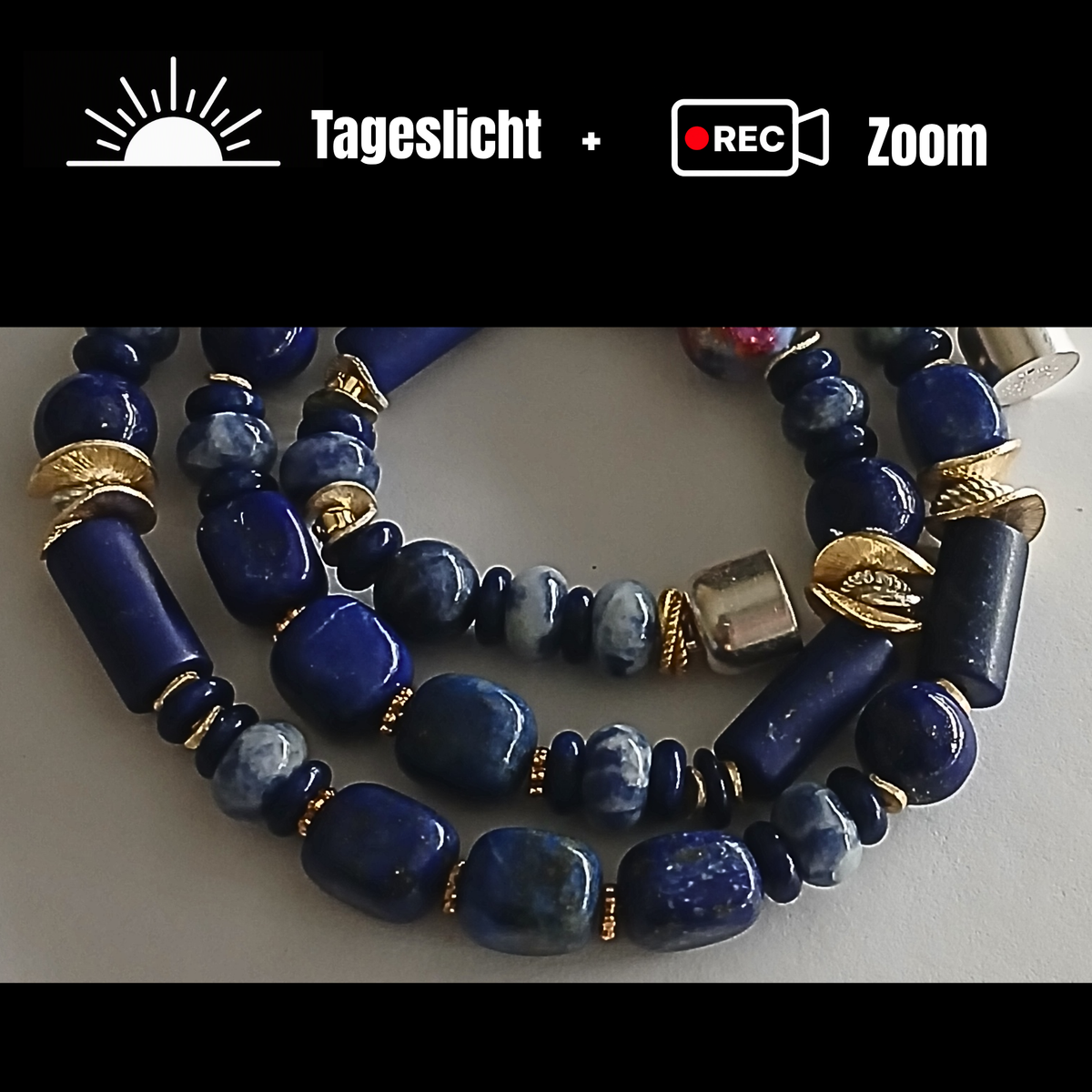 Halskette – Lapislazuli – Muranoglas – Unisex