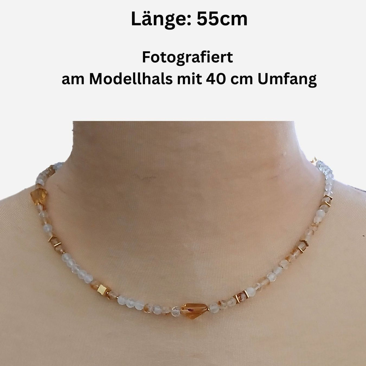 2-in1- Citrin - Perlen - Halskette oder Armband