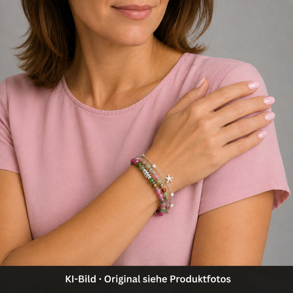 Armband - Turmalin-Silber - 3 Reihen