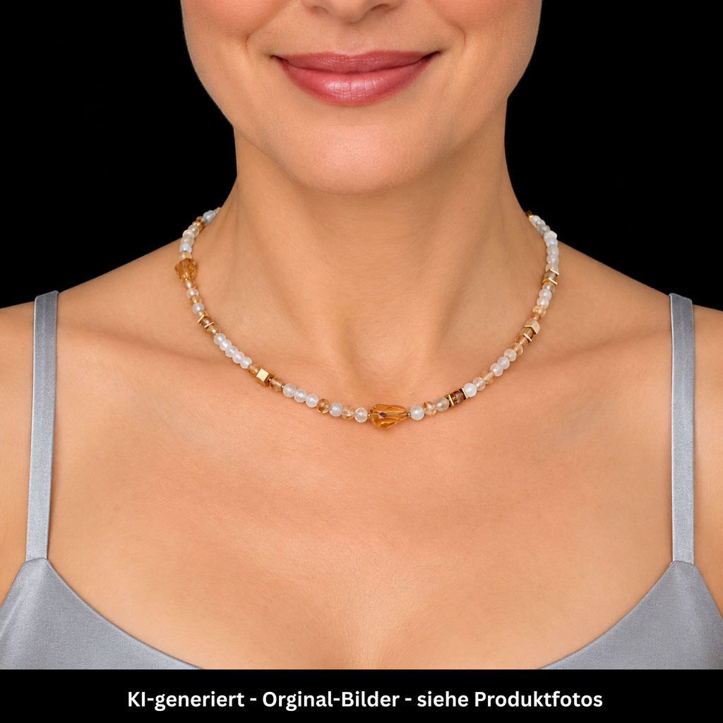 2-in1- Citrin - Perlen - Halskette oder Armband