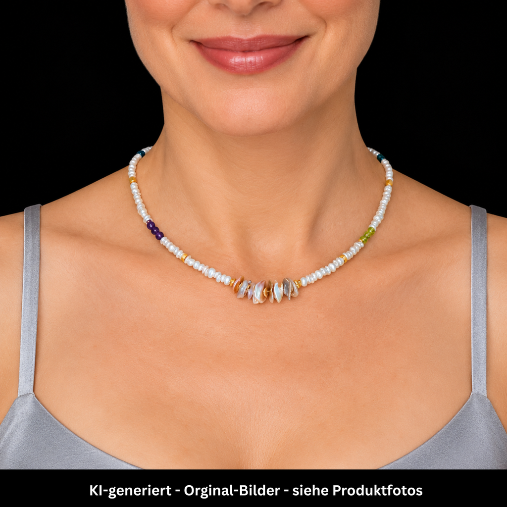 2-in-1 - Süsswasser-Perlen - Halskette oder Armband