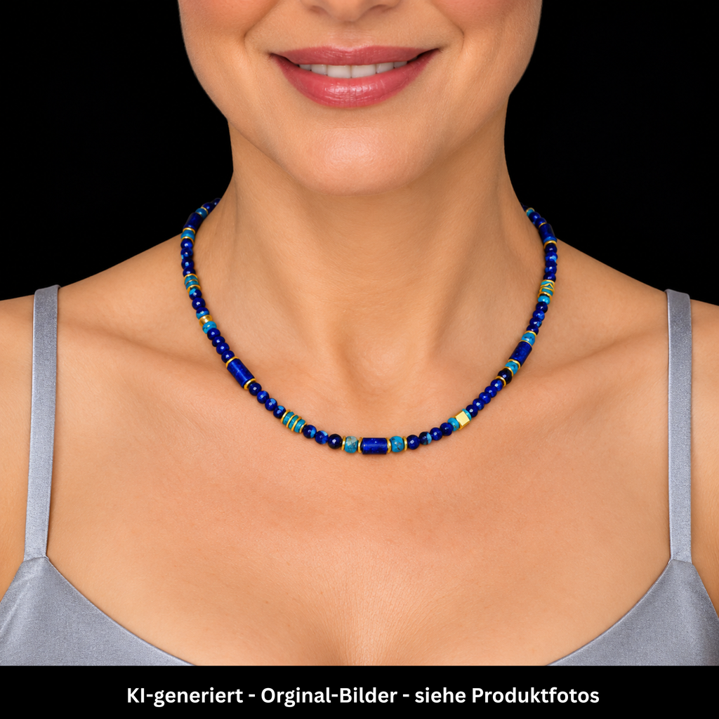 2-in1 - Lapislazuli - Halskette oder Armband