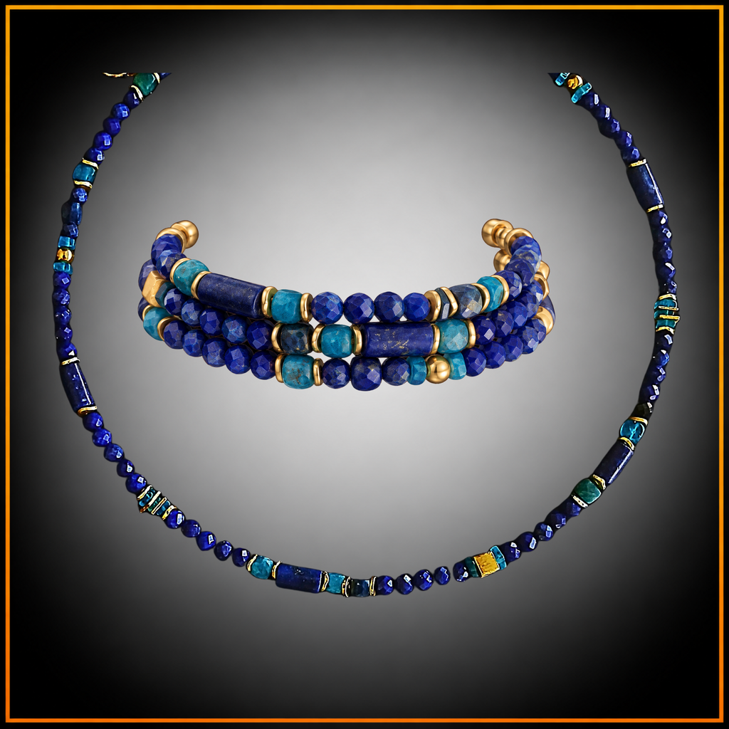 2-in1 - Lapislazuli - Halskette oder Armband