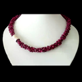Collier - Rubin - Sterling-Silber - 4 Reihen