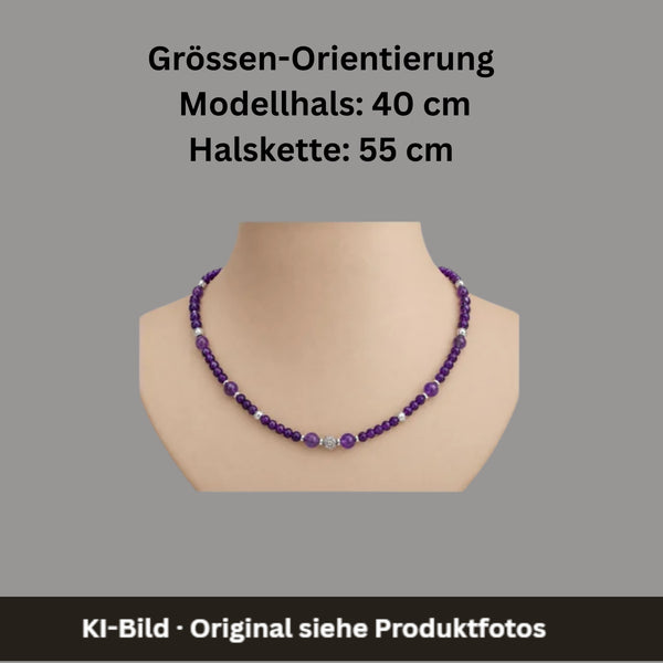 2-in-1 - Amethyst - Halskette oder Armband