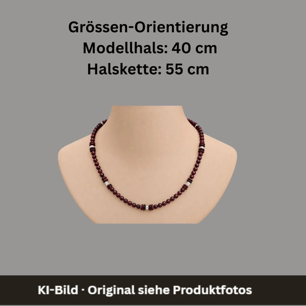 2-in-1 - Granat - Haskette oder Armband