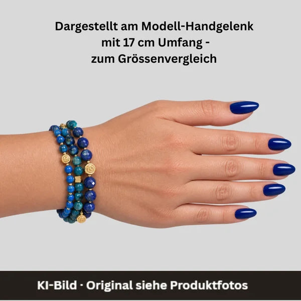 Armband - Lapislazuli - Apatit - 3 Reihen