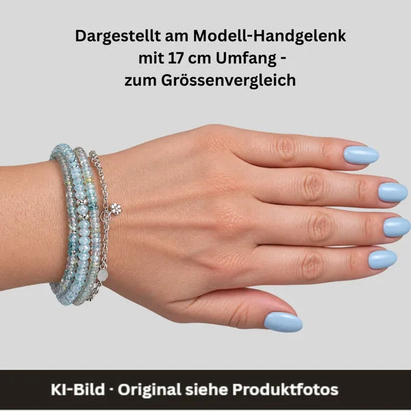 Armband - Morganit - Aquamarin - 4 Reihen