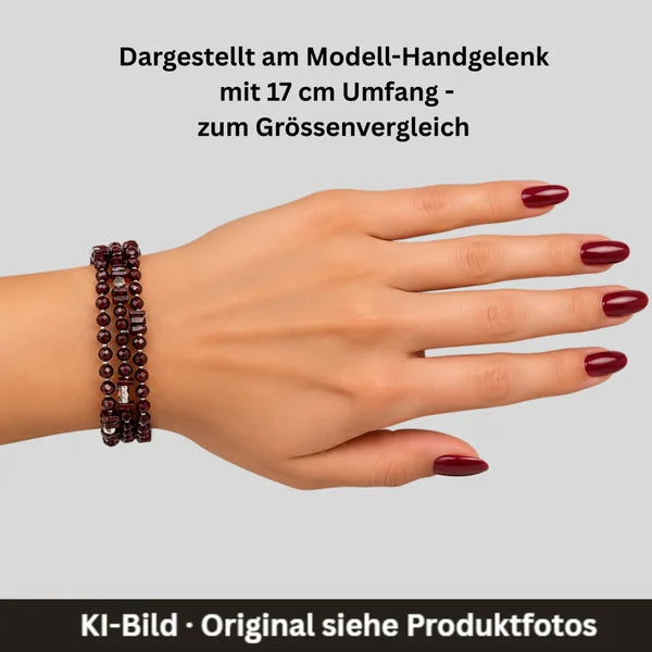 2-in-1 - Granat - Haskette oder Armband