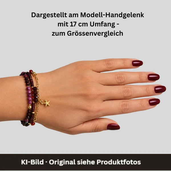 Armband - Granat - Turmalin - 3 Reihen