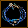 Armband - Lapislazuli - Apatit - 3 Reihen