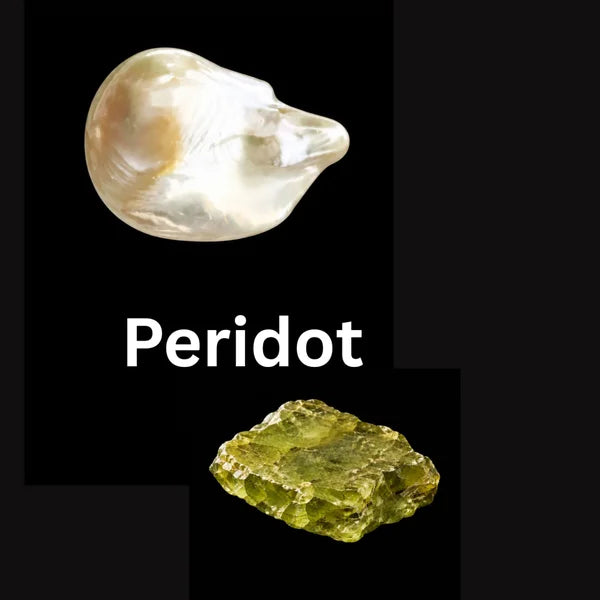 Halskette – Peridot – Barockperle – weiss