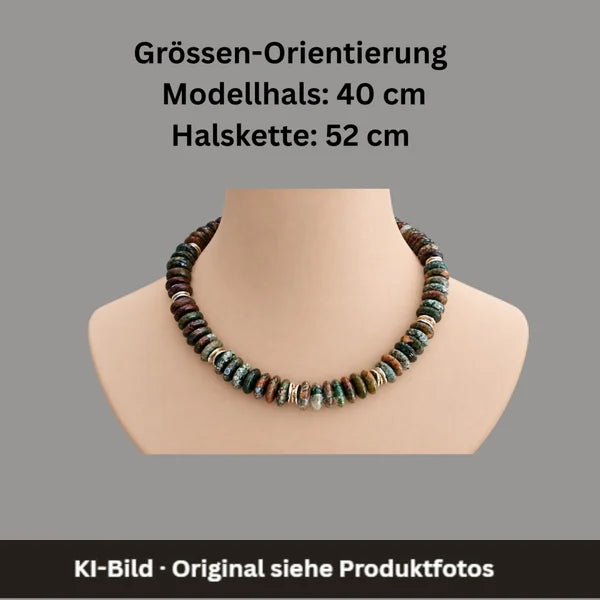 Halskette – Rhyolith – Scheiben – Unisex