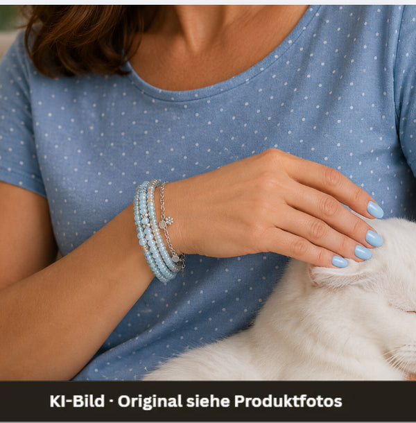 Armband - Morganit - Aquamarin - 4 Reihen