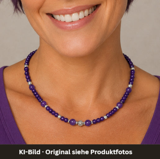 2-in-1 - Amethyst - Halskette oder Armband