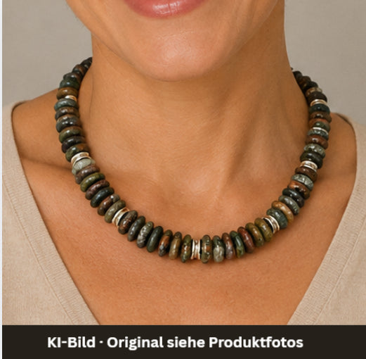 Halskette – Rhyolith – Scheiben – Unisex