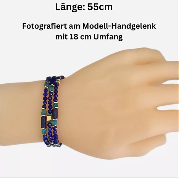 2-in1 - Lapislazuli - Halskette oder Armband