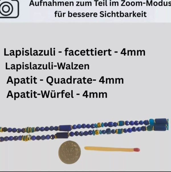 2-in1 - Lapislazuli - Halskette oder Armband