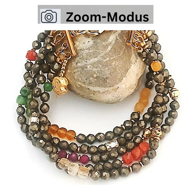 Armband - Pyrit - 5 Reihen