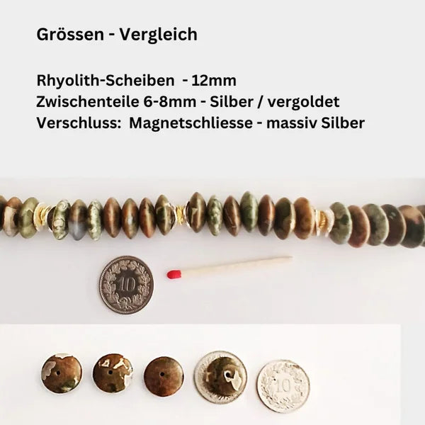 Halskette – Rhyolith – Scheiben – Unisex