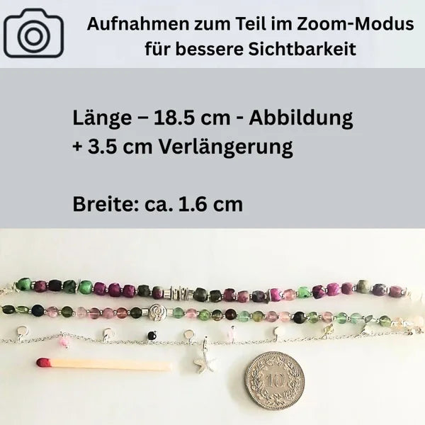 Armband - Turmalin-Silber - 3 Reihen