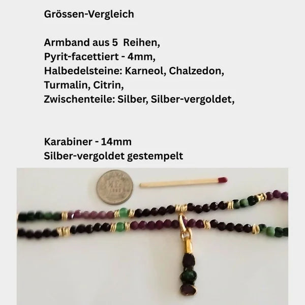 2-in-1  Turmalin - Halskette oder Armband - Anhänger