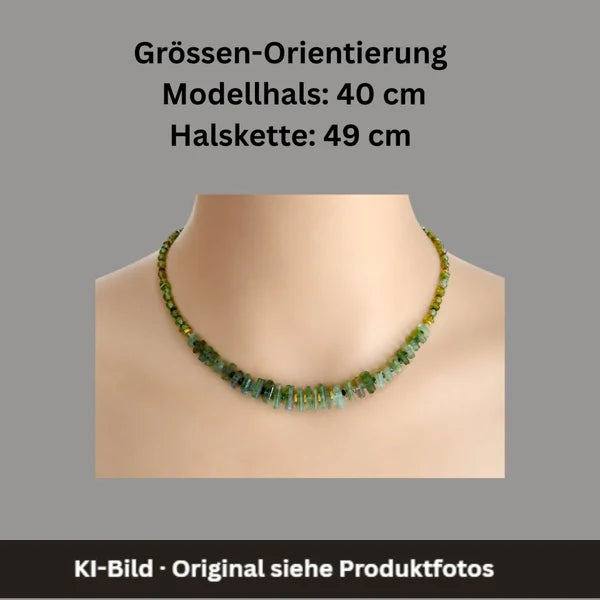 Halskette – Turmalin – Stäbchen – grün