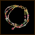 Armband - Turmalin - Regenbogen - 3 Reihen