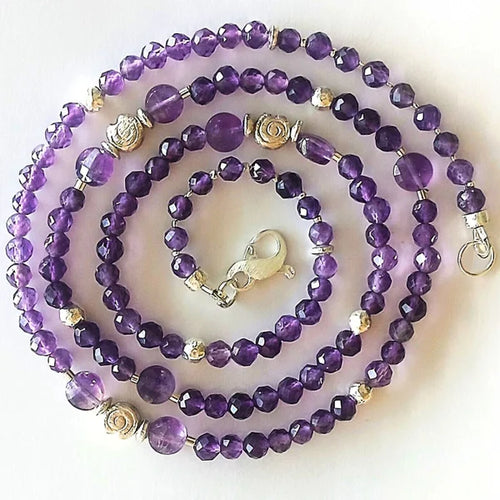 2-in-1 - Amethyst - Halskette oder Armband