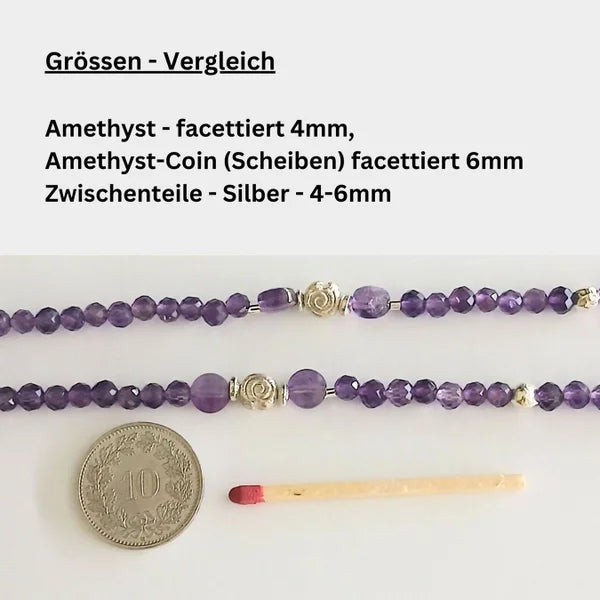 2-in-1 - Amethyst - Halskette oder Armband