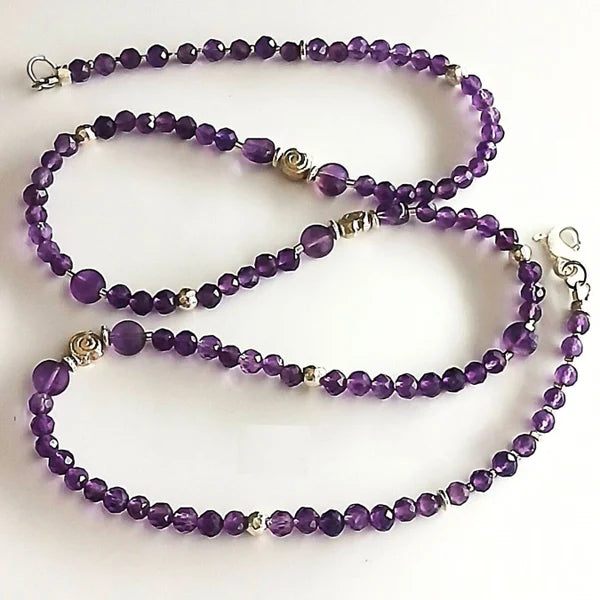 2-in-1 - Amethyst - Halskette oder Armband