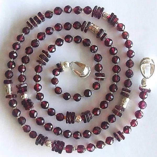 2-in-1 - Granat - Haskette oder Armband