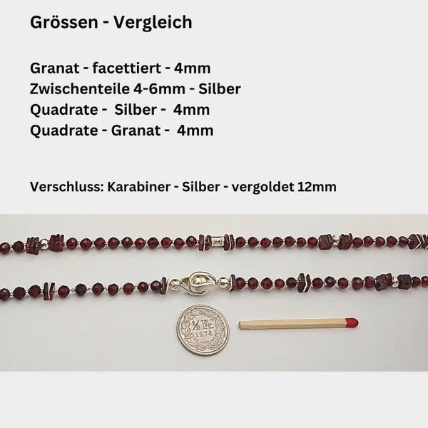 2-in-1 - Granat - Haskette oder Armband